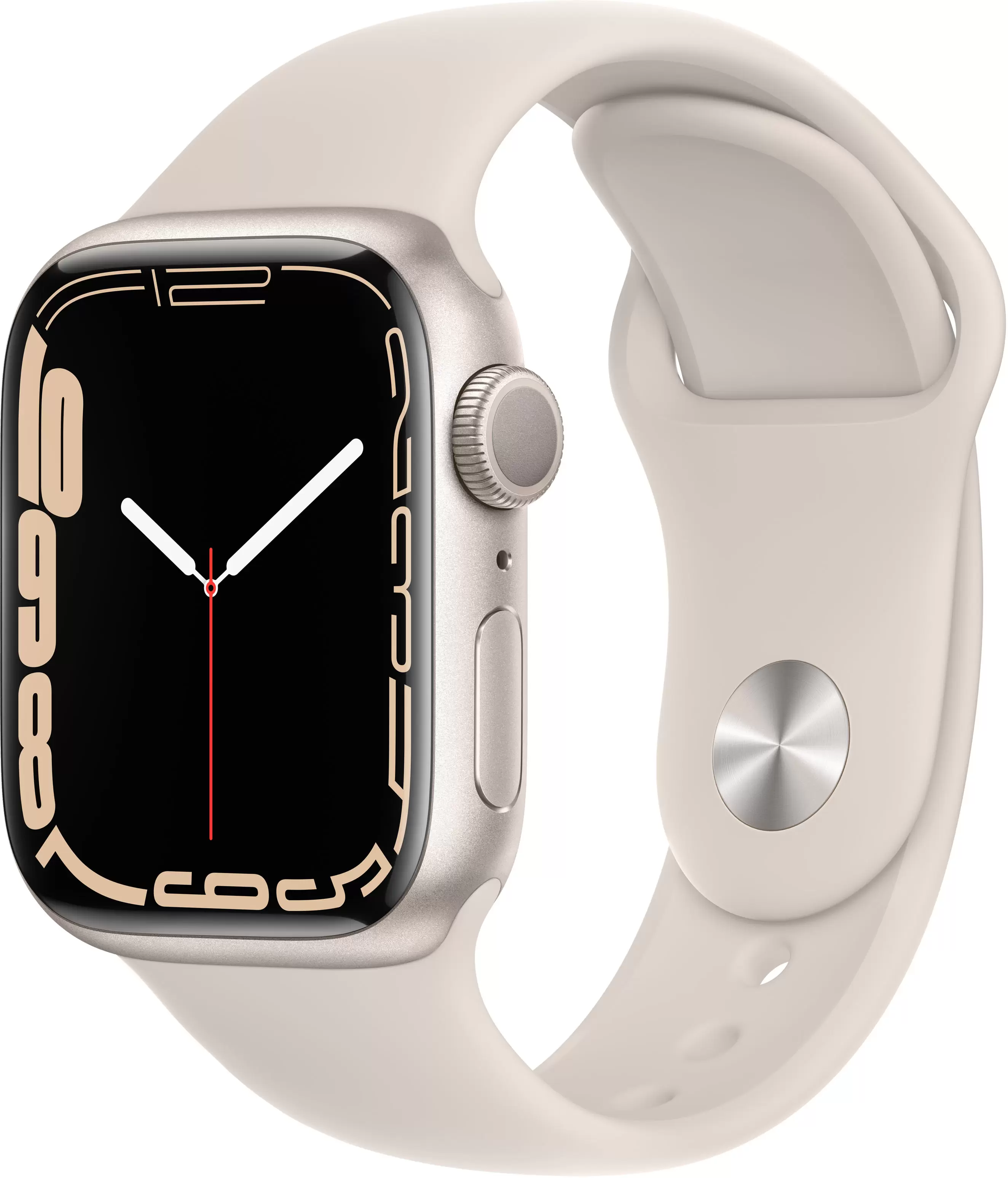 Apple Watch Series 7, 45 мм, корпус из алюминия цвета (сияющая звезда), спортивный ремешок цвета (сияющая звезда) в Тюмени
